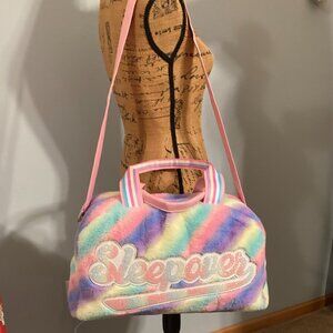 OMG Accessories Kis'a Sleepover Faux Fur Duffel Bag NWOT